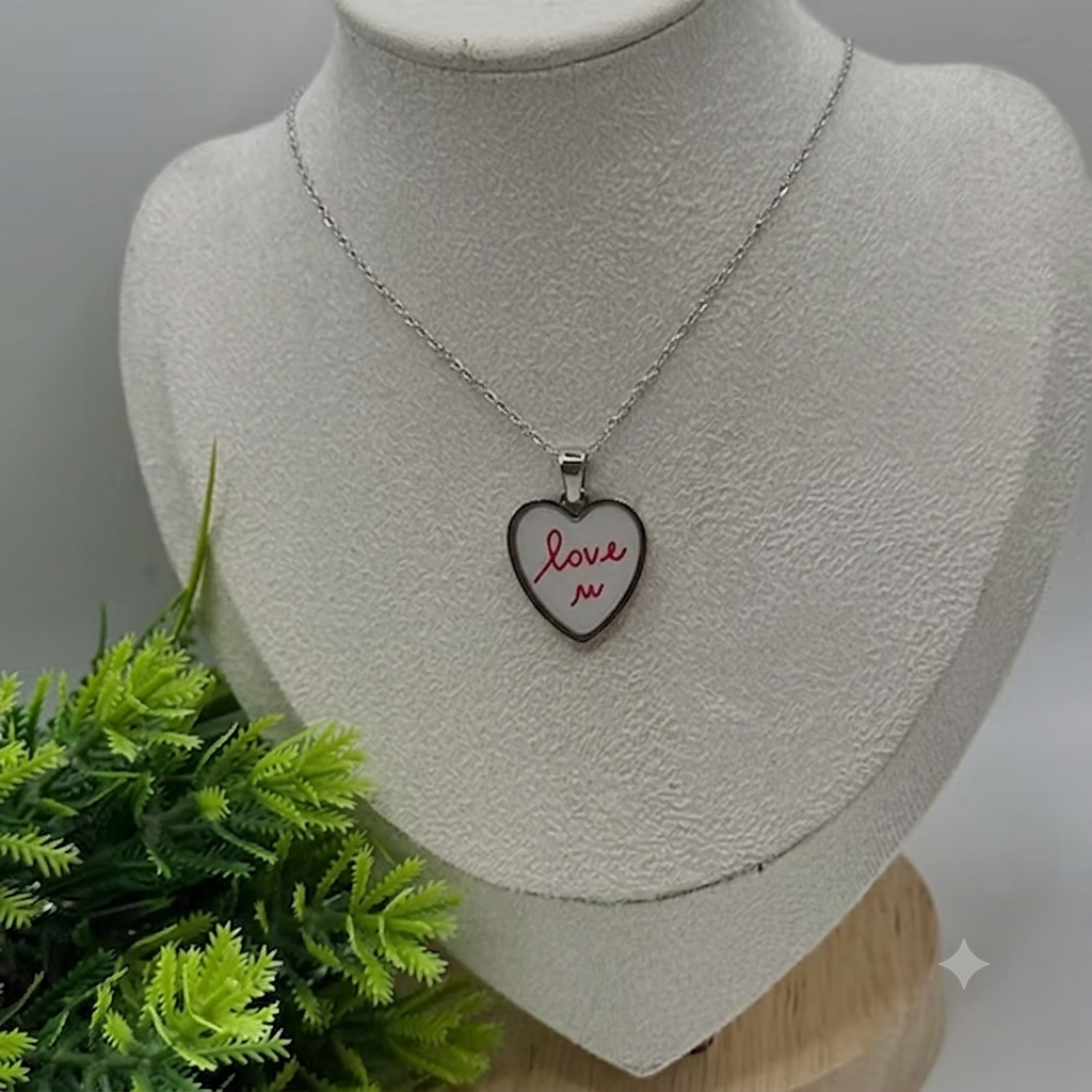 Collana Cuore "Love U" – Pendente Argentato