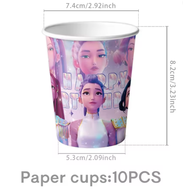 Bicchieri in carta tema Huntrix