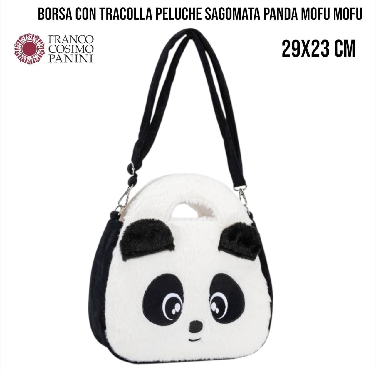 BORSA CON TRACOLLA PELUCHE SAGOMATA PANDA