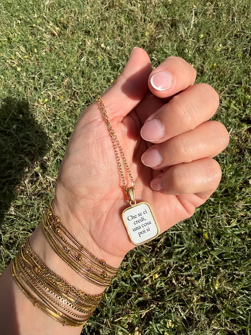 Collana "Albachiara" in Oro con Ciondolo Dedica – "Se ci credi..."