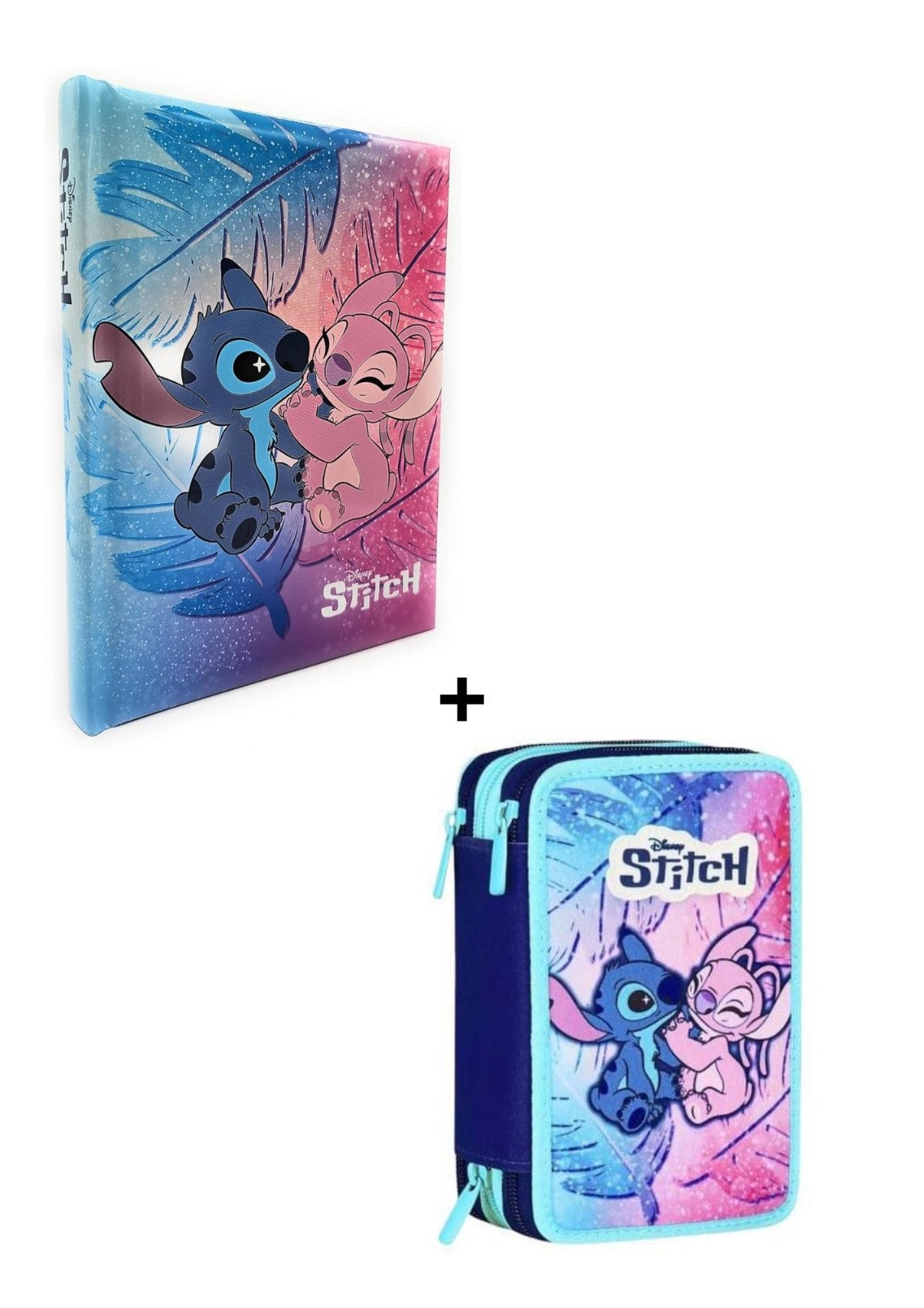 Stitch e Angel set Astuccio 3zip Scuola e Diario