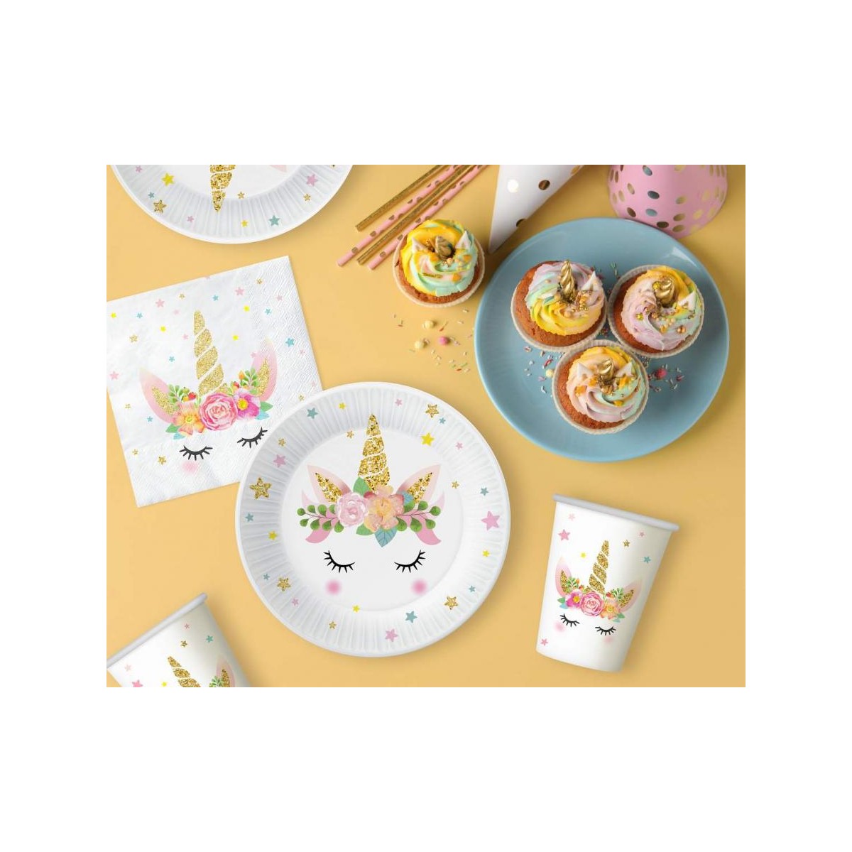 Piatti 18cm Unicorn Baby Rosa 6pz.