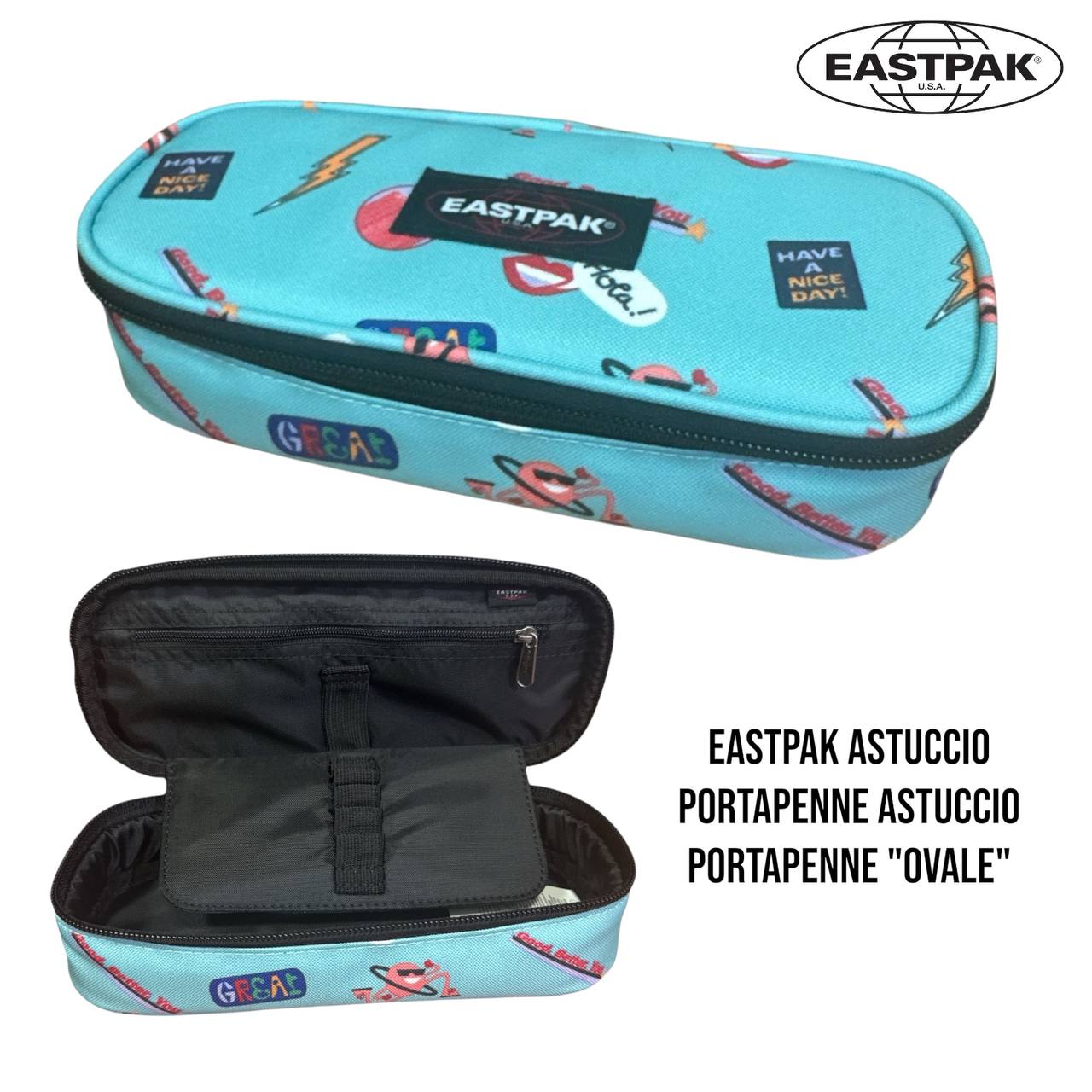 Astuccio Eastpak Oval Single - Portapenne Ovale Capiente per Scuola e Ufficio