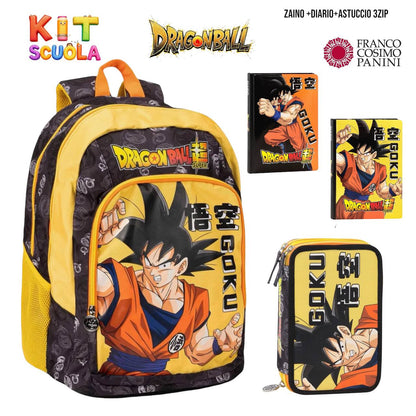 Kit Scuola Completo Dragon Ball Super – Zaino (o Trolley) + Diario + Astuccio 3 Zip | Franco Cosimo Panini