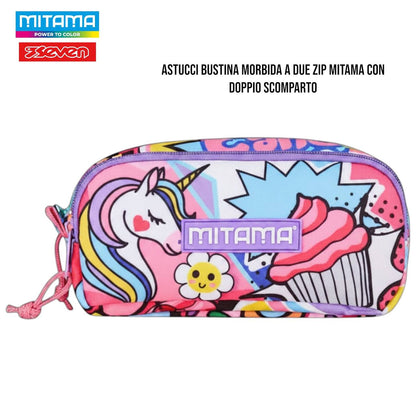 Astuccio Scuola 2 Zip / Tombolone Mitama - Fantasie Assortite per Ragazzi e Ragazze