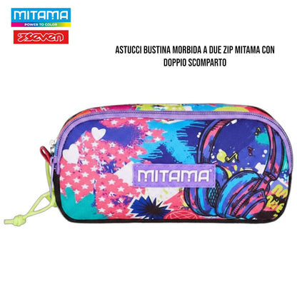Astuccio Scuola 2 Zip / Tombolone Mitama - Fantasie Assortite per Ragazzi e Ragazze