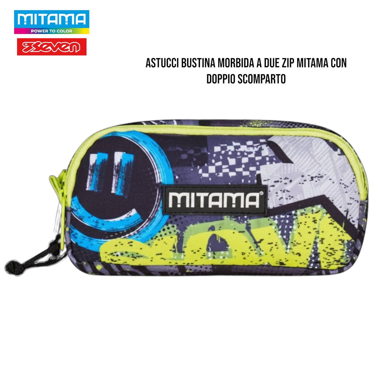Astuccio Scuola 2 Zip / Tombolone Mitama - Fantasie Assortite per Ragazzi e Ragazze