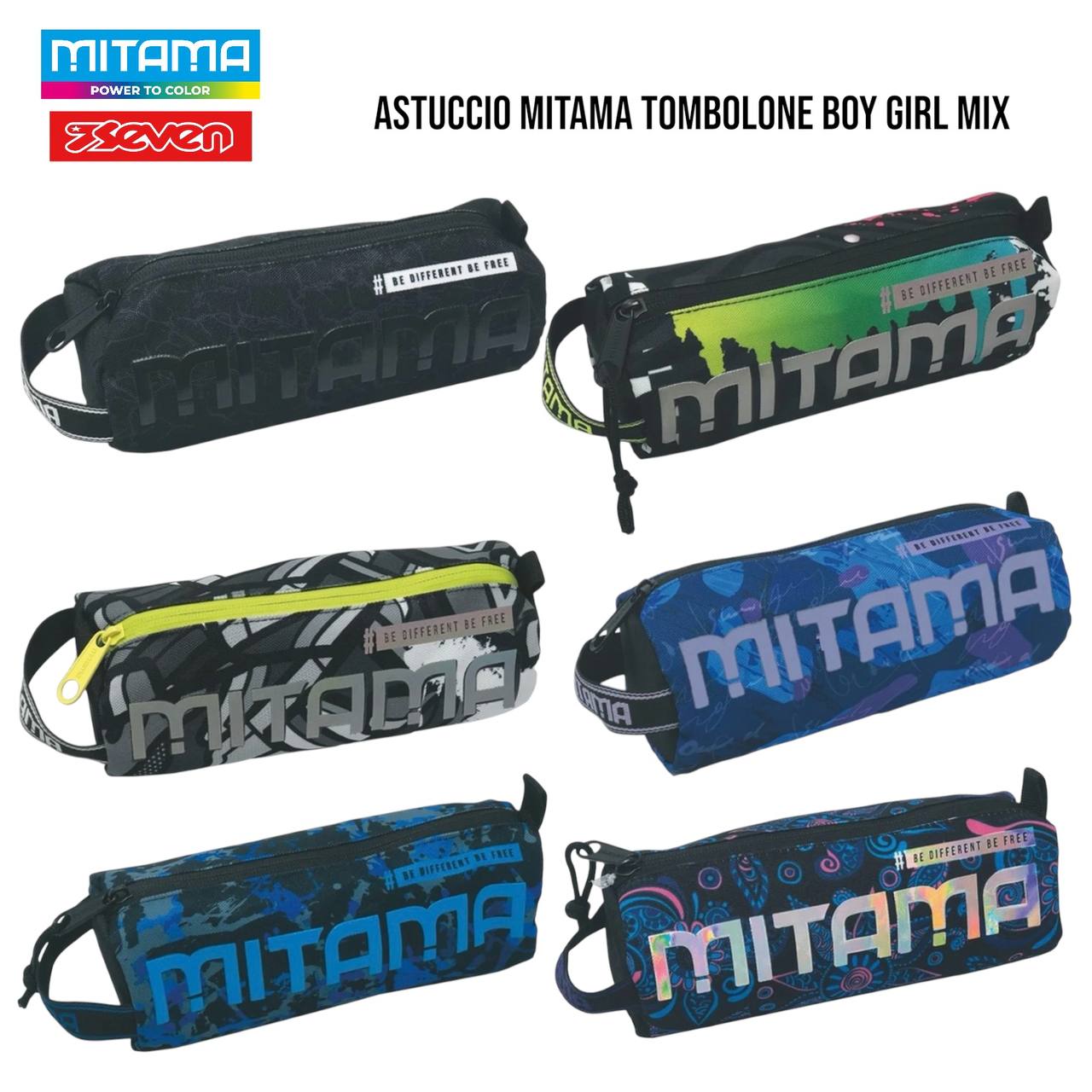 Astuccio Scuola 2 Zip / Tombolone Mitama - Fantasie Assortite per Ragazzi e Ragazze