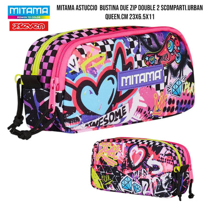 Astuccio Scuola 2 Zip / Tombolone Mitama - Fantasie Assortite per Ragazzi e Ragazze