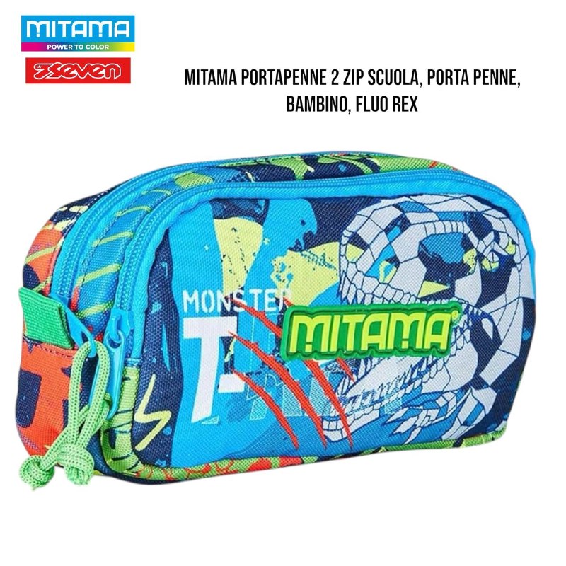 Astuccio Scuola 2 Zip / Tombolone Mitama - Fantasie Assortite per Ragazzi e Ragazze