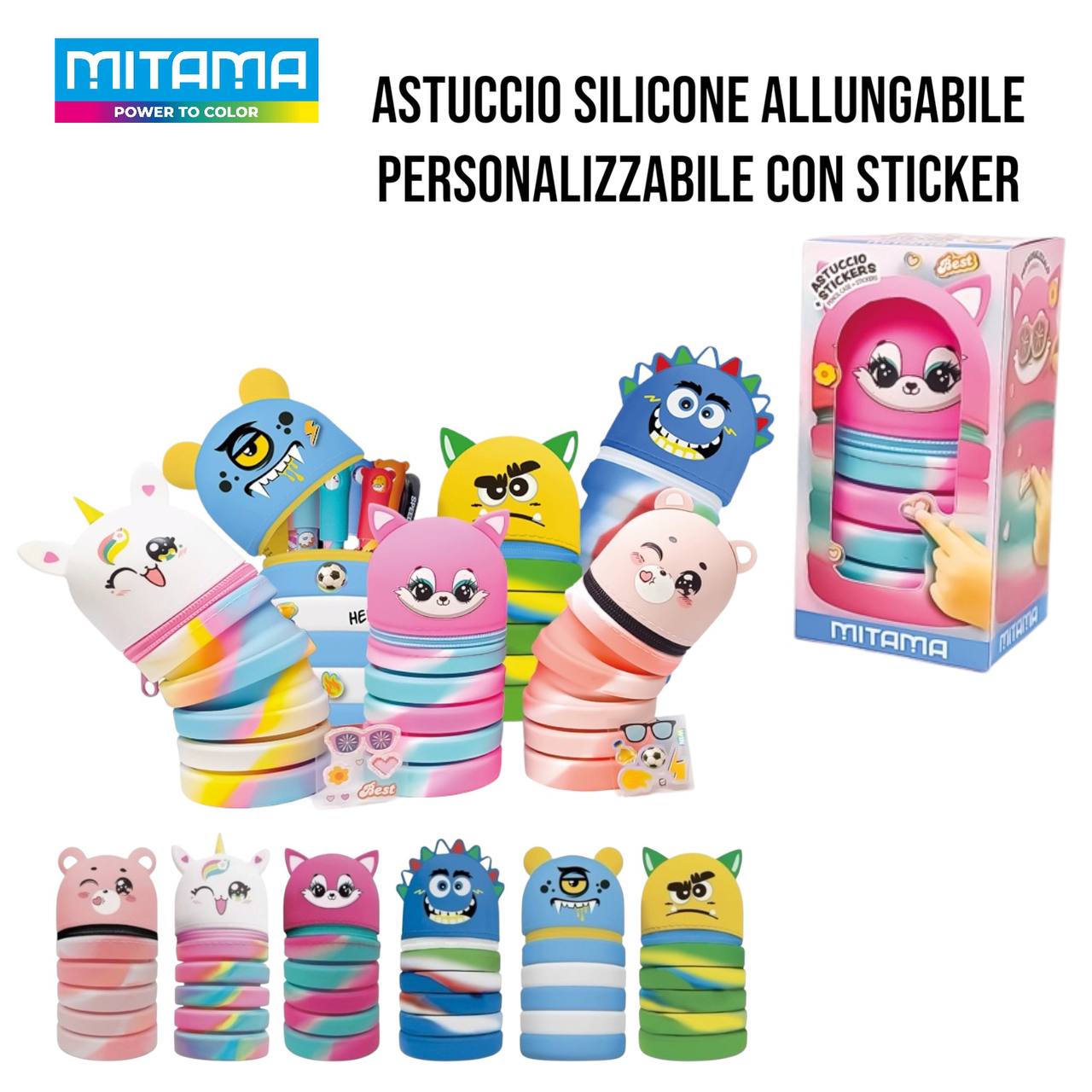 Astuccio in Silicone Allungabile e Personalizzabile con Sticker Mitama