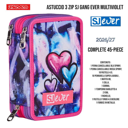 Astuccio 3 Zip Seven SJ Gang Completo 45 Pezzi - Fantasie Assortite