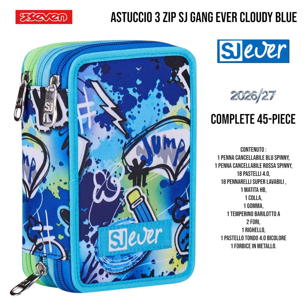 Astuccio 3 Zip Seven SJ Gang Completo 45 Pezzi - Fantasie Assortite