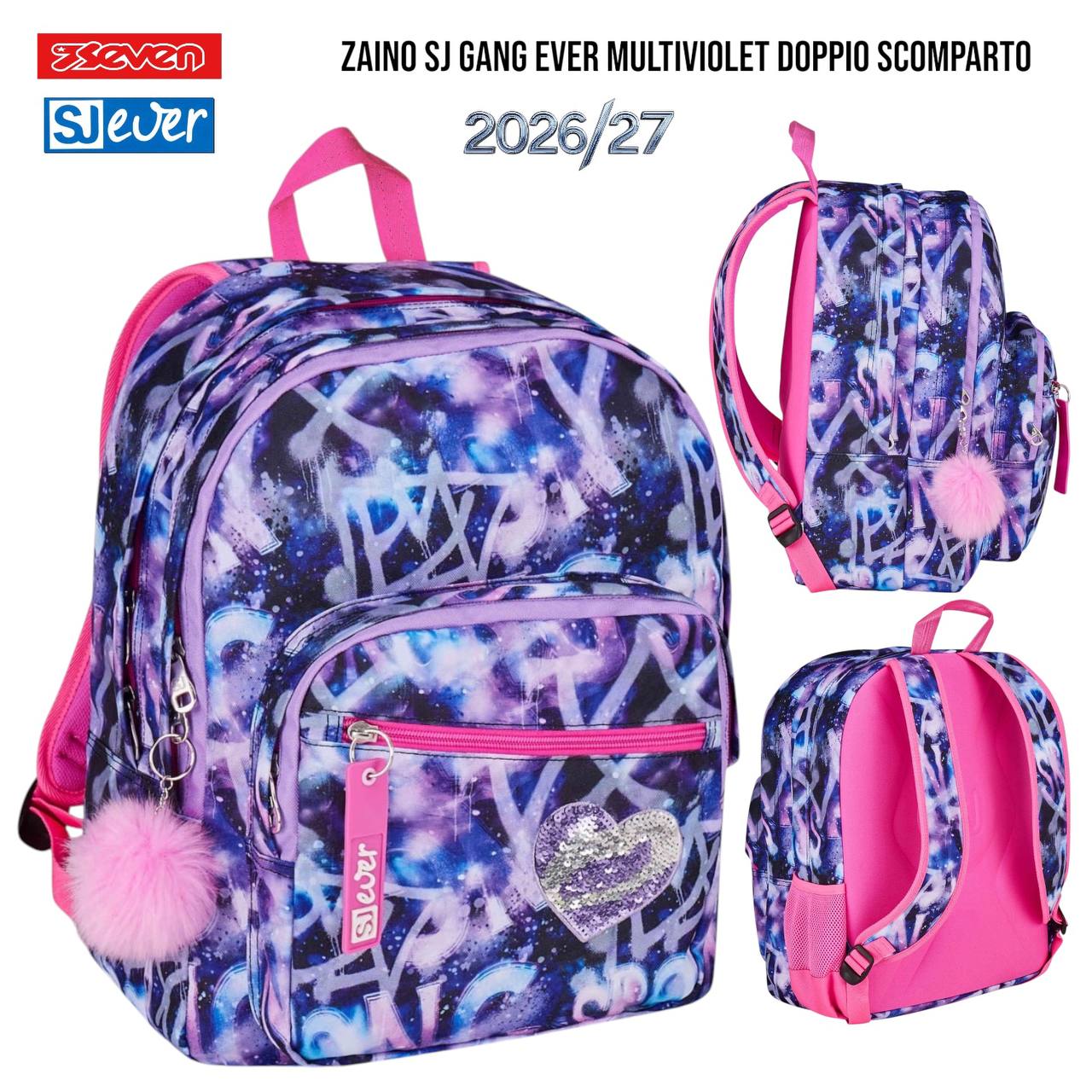 Zaino Doppio Scomparto Seven SJ Gang - Fantasie Assortite