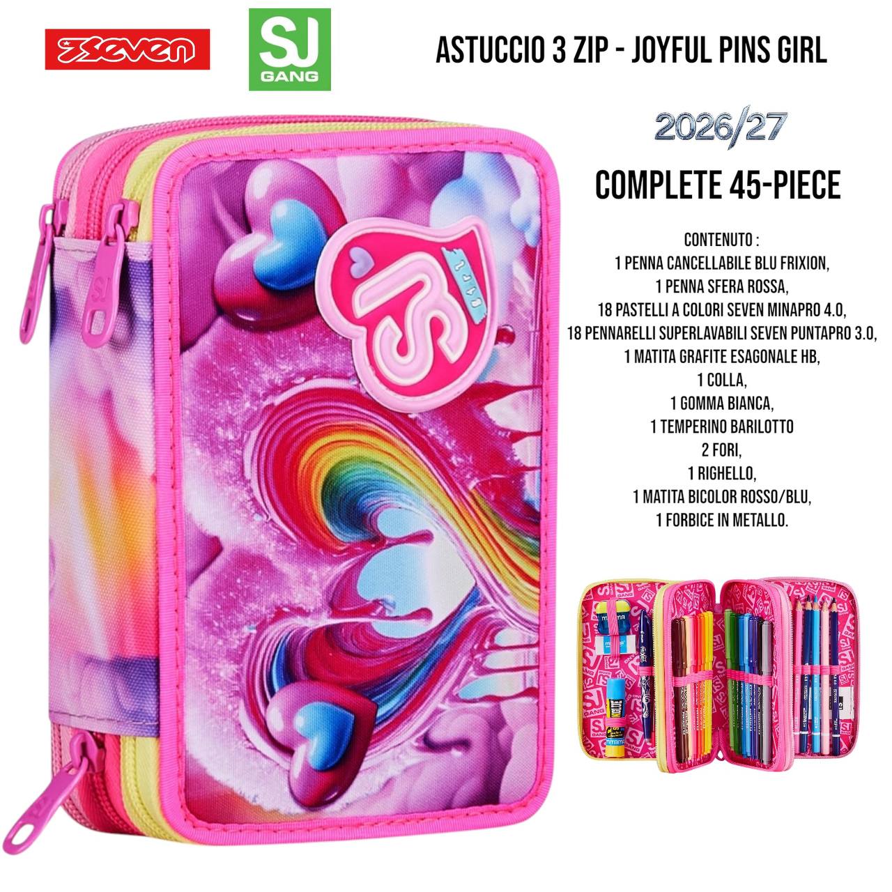 Astuccio Scuola 3 Zip Completo Mitama / Seven - Fantasie Assortite (47-50 Pezzi) (Copia)