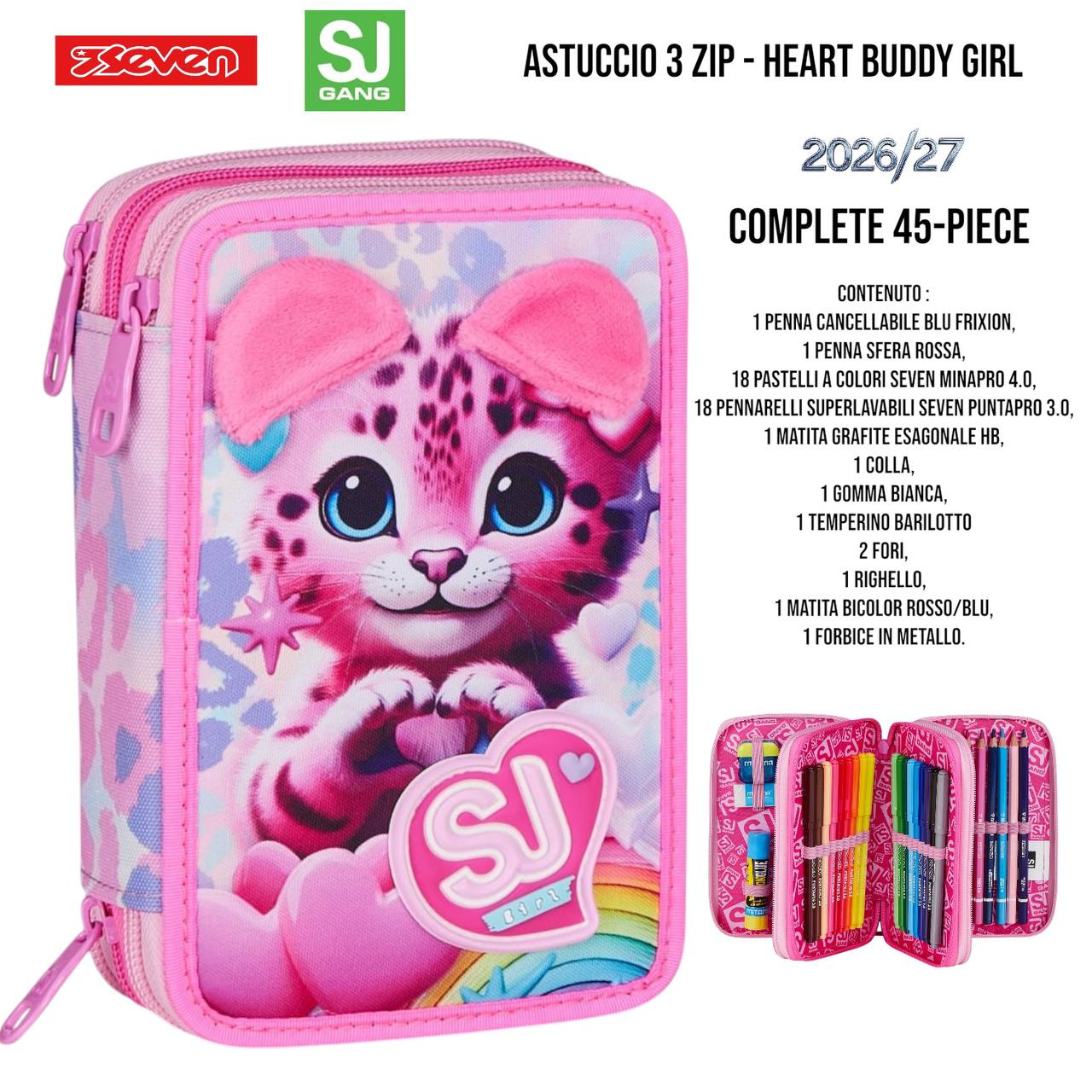 Astuccio Scuola 3 Zip Completo Mitama / Seven - Fantasie Assortite (47-50 Pezzi) (Copia)