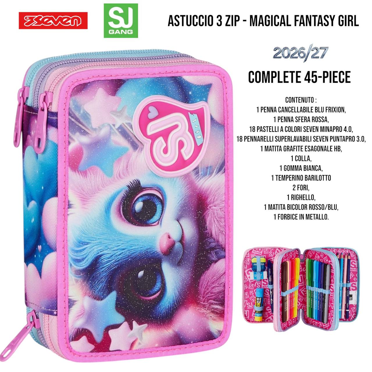 Astuccio Scuola 3 Zip Completo Mitama / Seven - Fantasie Assortite (47-50 Pezzi) (Copia)