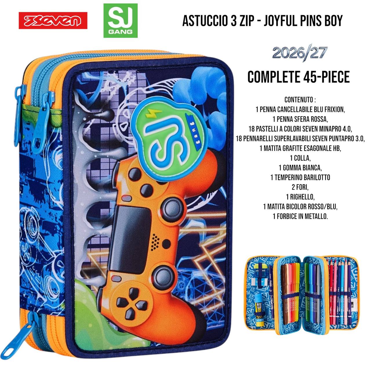 Astuccio Scuola 3 Zip Completo Mitama / Seven - Fantasie Assortite (47-50 Pezzi) (Copia)