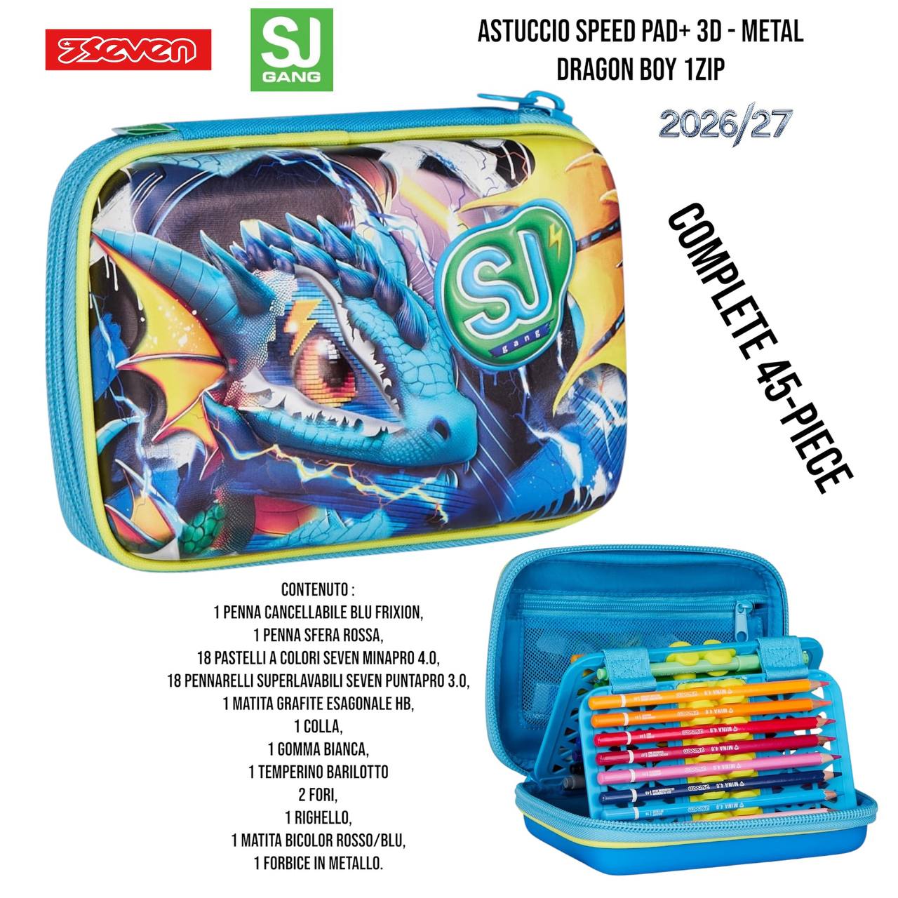 Astuccio Scuola 3 Zip Completo Mitama / Seven - Fantasie Assortite (47-50 Pezzi) (Copia)