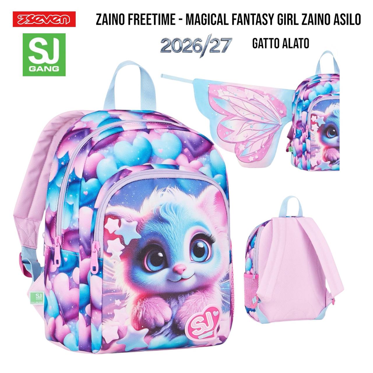 Zaino Estensibile Big SJ Gang - Magical Fantasy Girl / Gatto Alato (Collezione 2026/27)