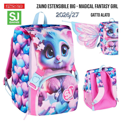 Zaino Estensibile Big SJ Gang - Magical Fantasy Girl / Gatto Alato (Collezione 2026/27)