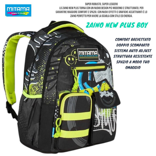 Zaino Scuola New Plus Boy / Girl (Collezione New Plus) – Doppio Scomparto con Comfort Brevettato e Sistema Auto Adjust | Mitama