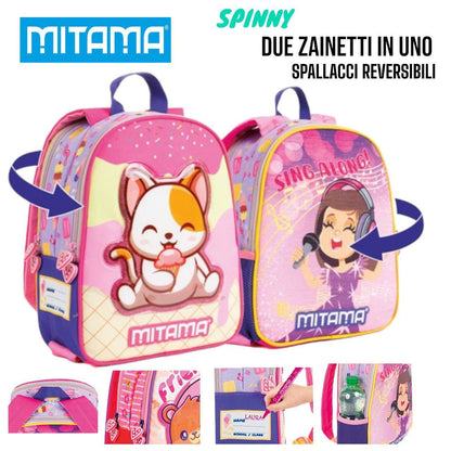 Zainetto Asilo Reversibile Mitama Spinny - Due Zainetti in Uno)
