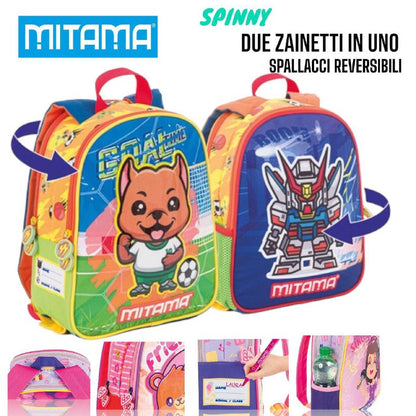 Zainetto Asilo Reversibile Mitama Spinny - Due Zainetti in Uno)