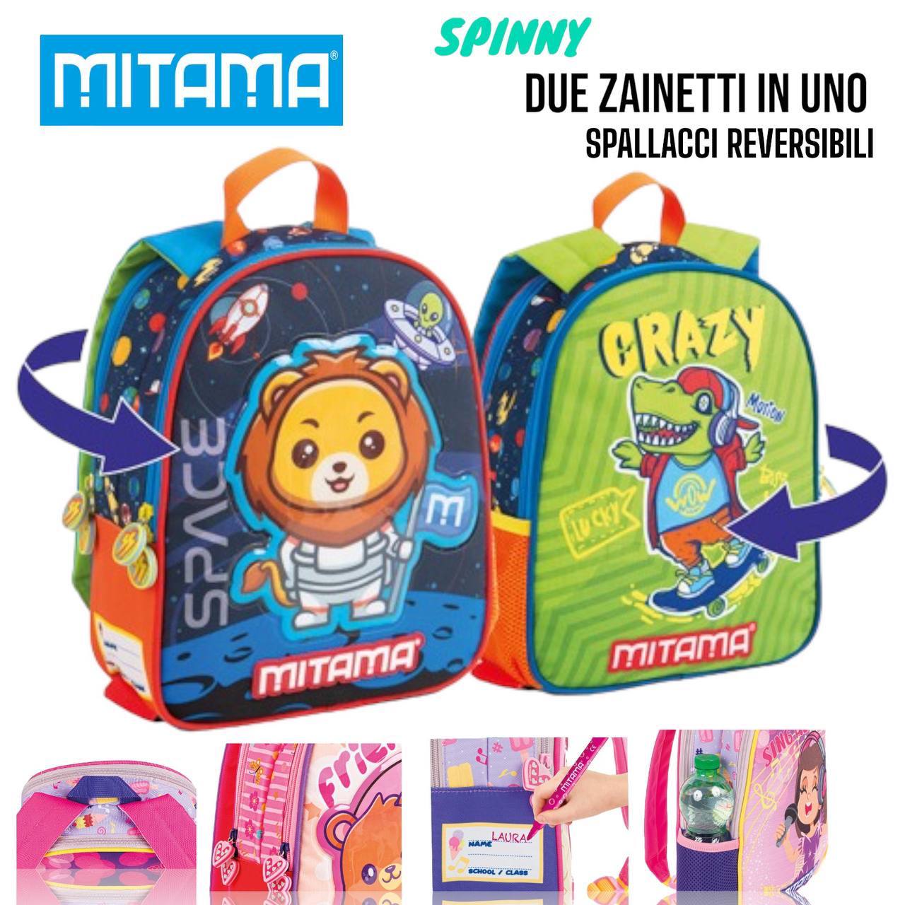Zainetto Asilo Reversibile Mitama Spinny - Due Zainetti in Uno)