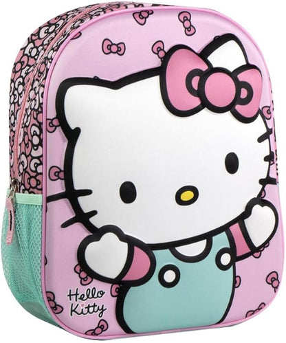 Zaino asilo Hello Kitty borsa con immagini in rilievo scuola passeggio accessorio per bambini 32 cm