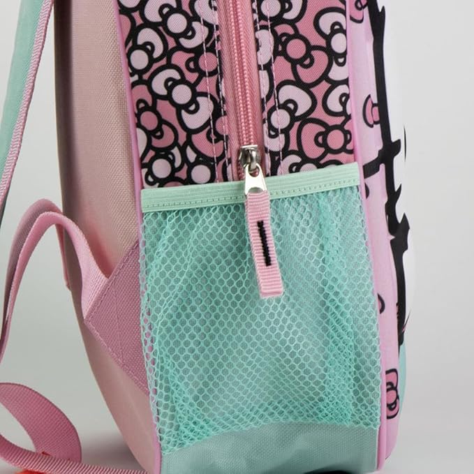 Zaino asilo Hello Kitty borsa con immagini in rilievo scuola passeggio accessorio per bambini 32 cm