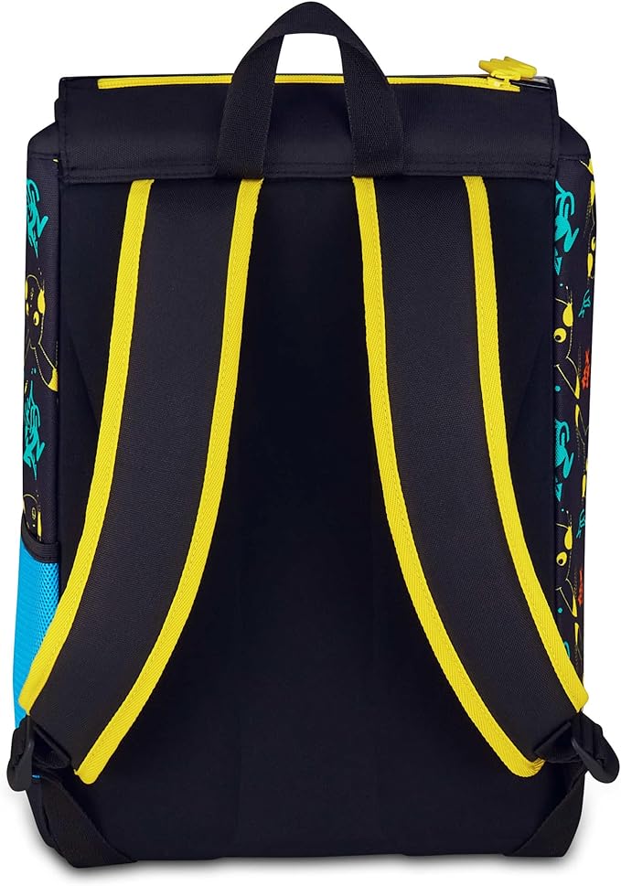 Seven Zaino Pokemon Doppio Scomparto Estensibile, Nero, Maxi Capienza, Schienale Preformato, Bambino, Scuola Elementare