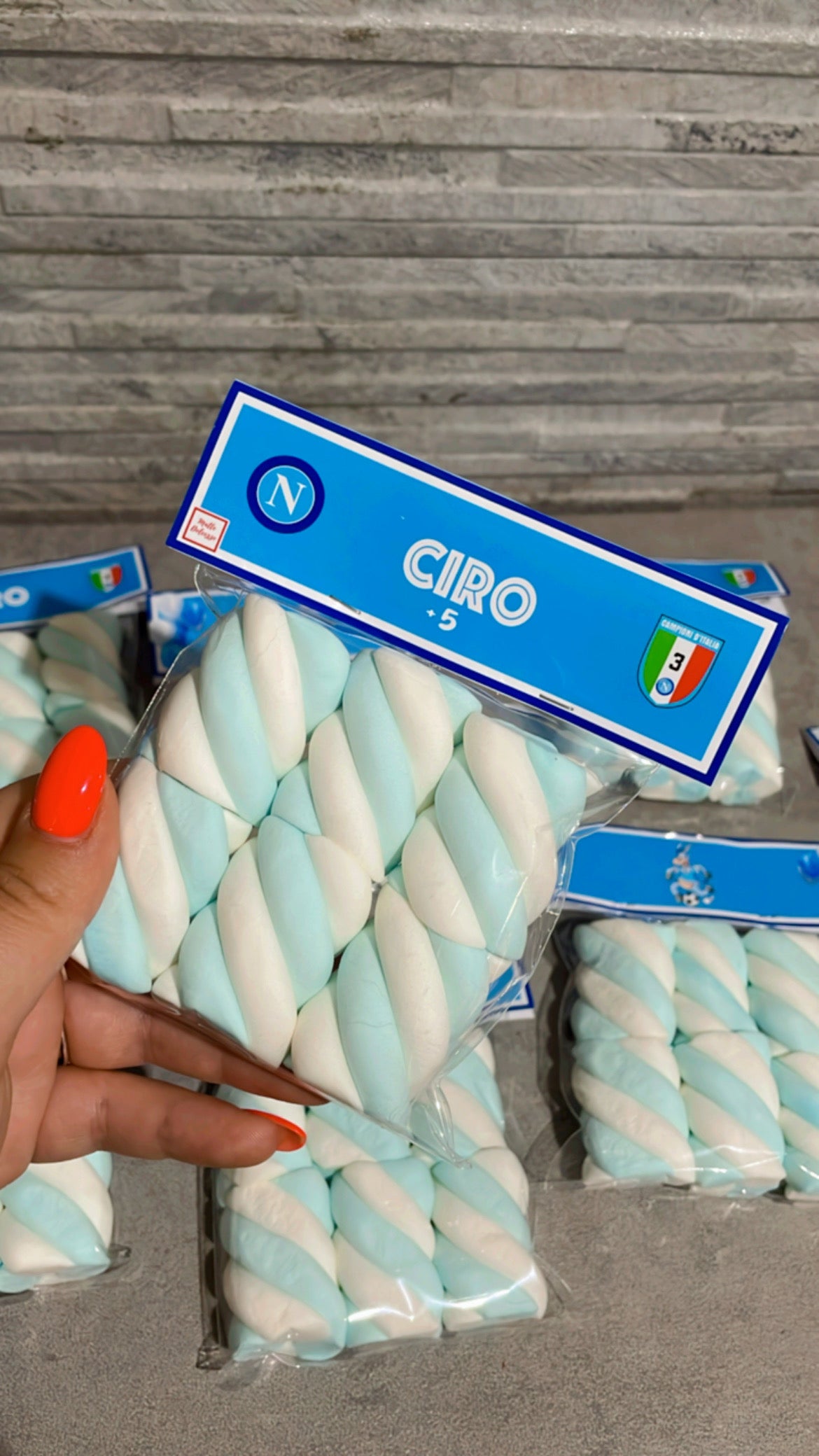 Bustine Marshmallow Personalizzate Tema Napoli – Gadget e Regalini Fine Festa Compleanno