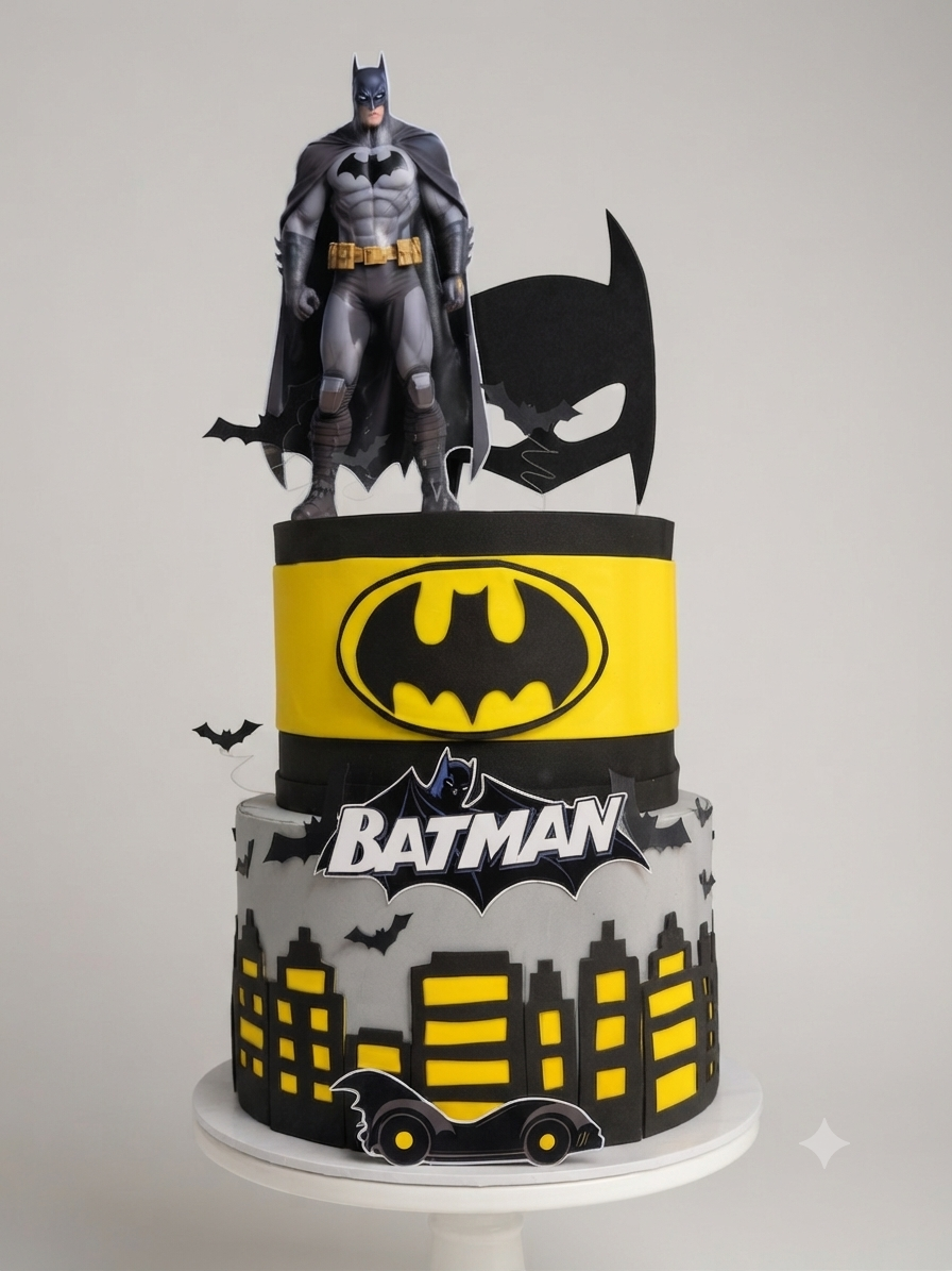 Torta Scenografica in Gomma EVA a Tema Batman - Artigianale e Personalizzabile