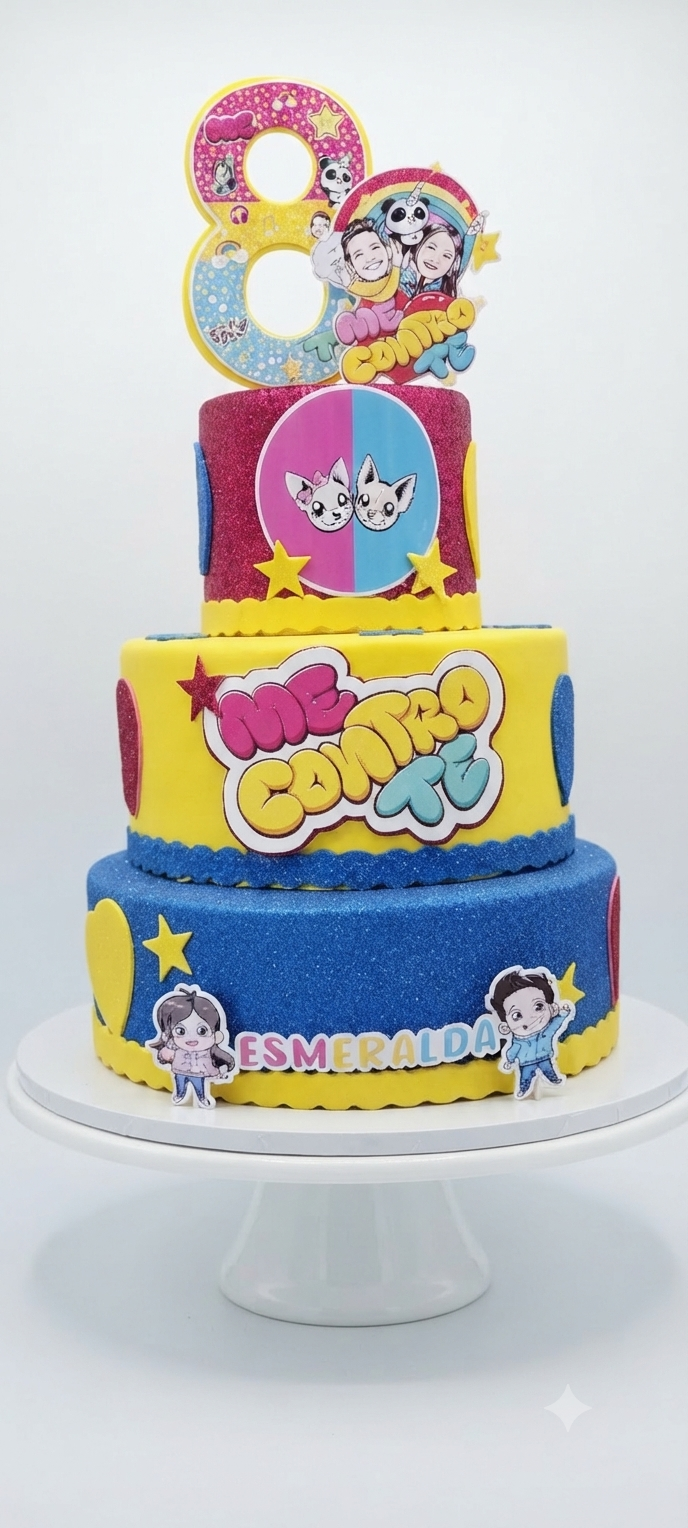 Torta Finta Scenografica a più Piani in Gomma EVA - Tema Me Contro Te