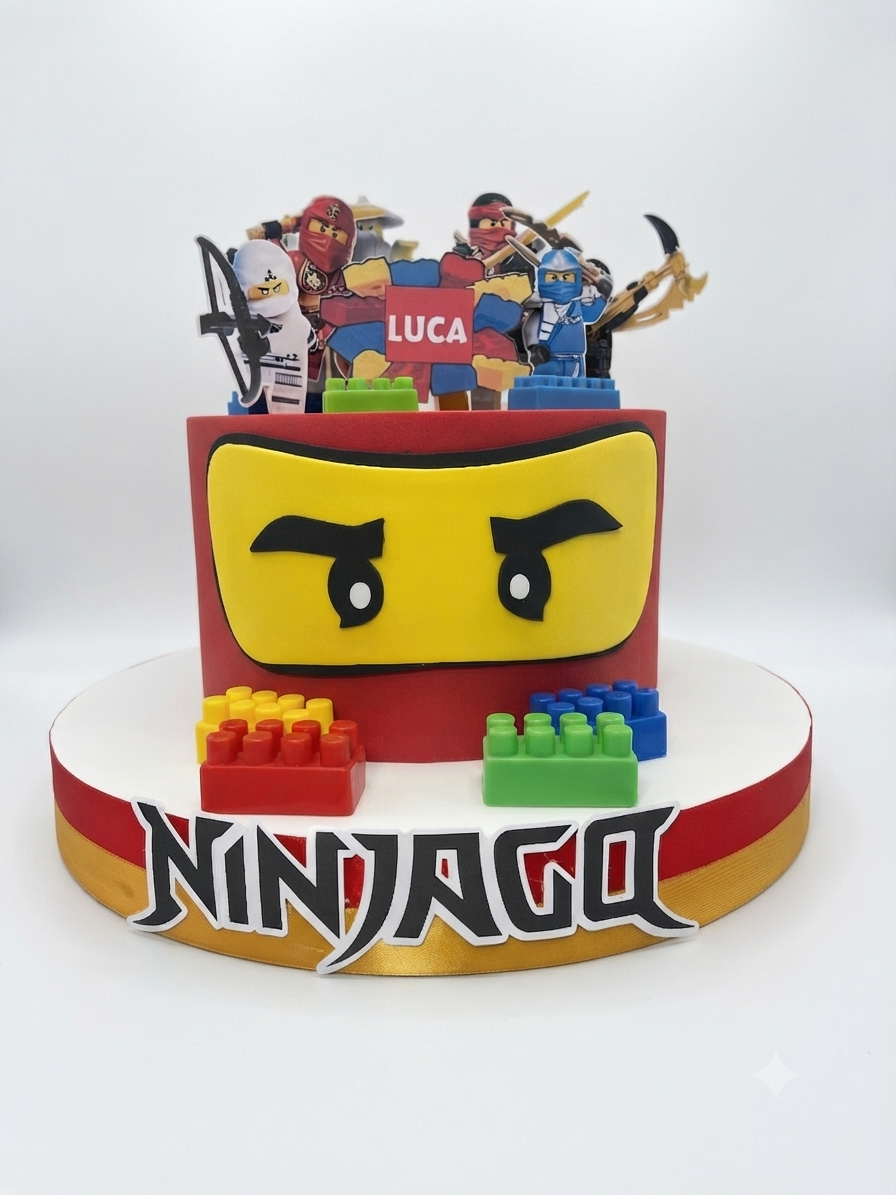 Torta Finta Scenografica in Gomma EVA a Tema Ninjago