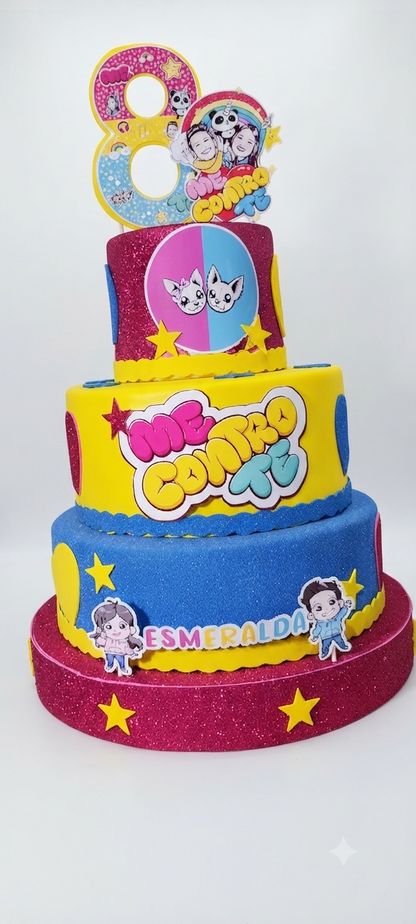 Torta Finta Scenografica a più Piani in Gomma EVA - Tema Me Contro Te