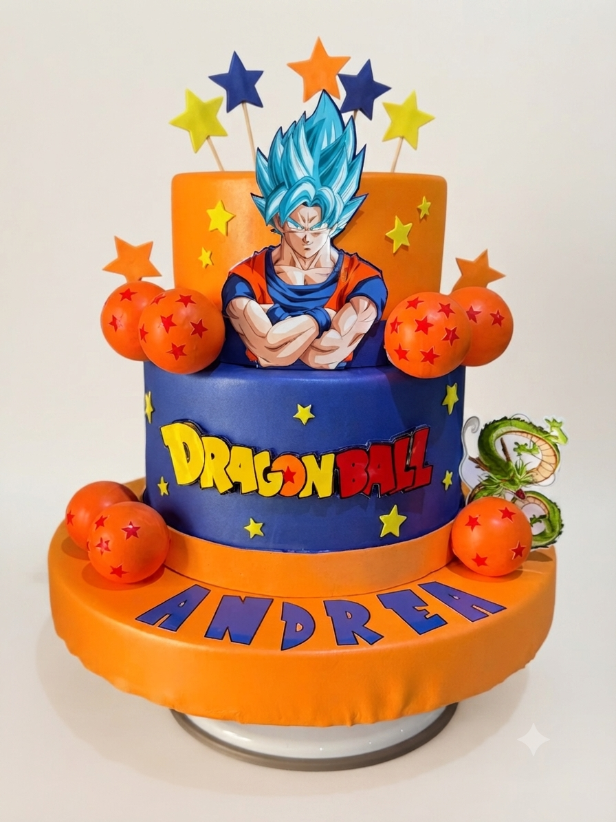 Torta Scenografica in Gomma EVA a Tema Dragon Ball con Goku - Personalizzabile