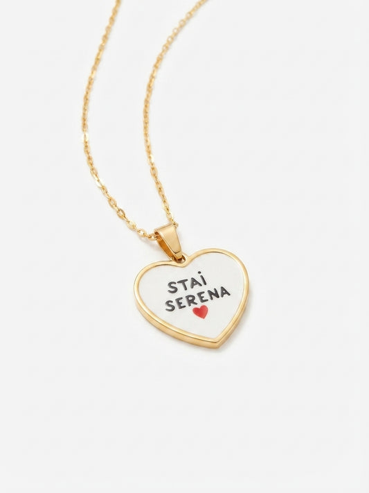 Collana con Pendente a Cuore "Stai Serena"