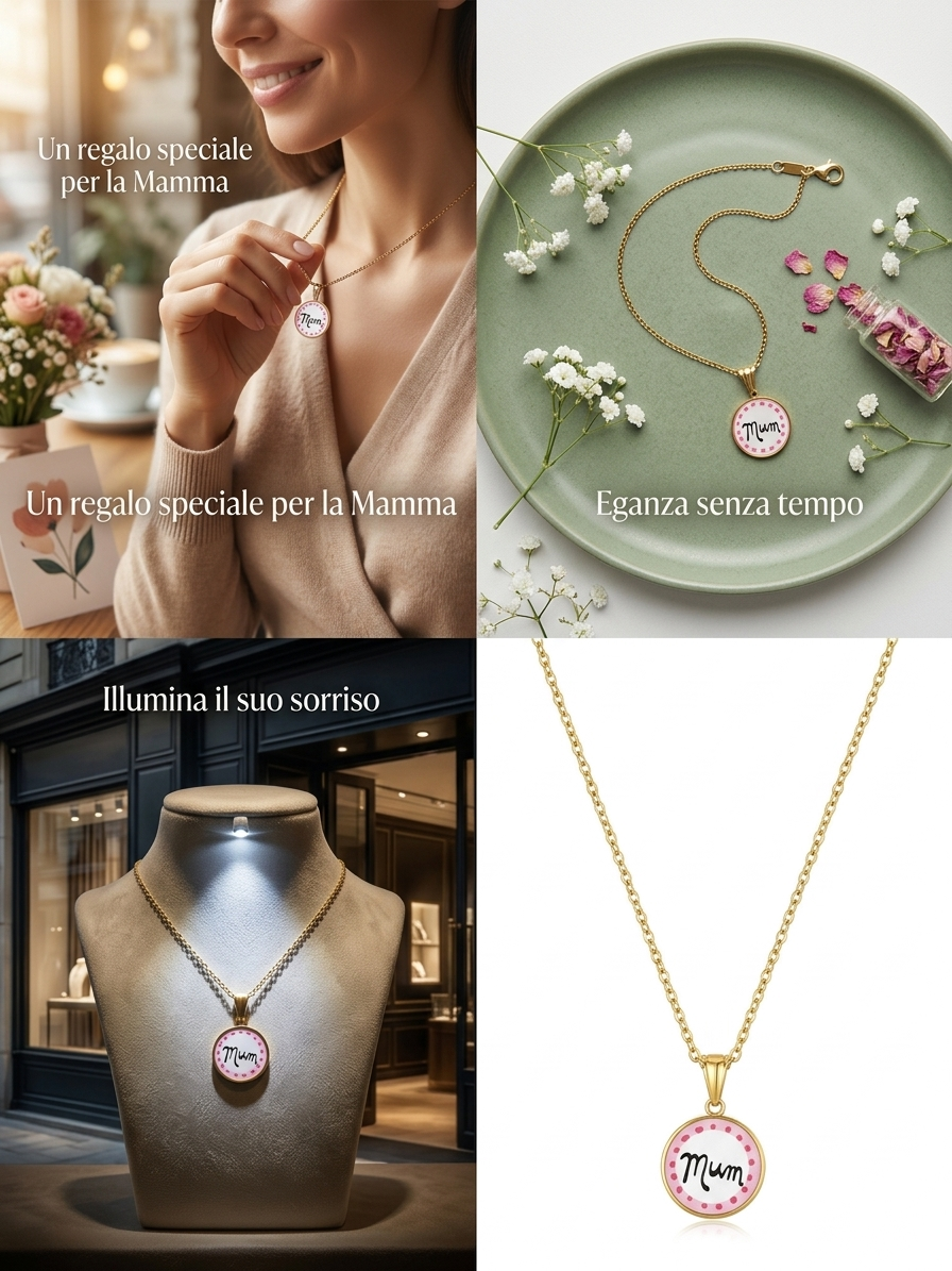 Collana Pendente "Mum" – Il Regalo Speciale per la Mamma