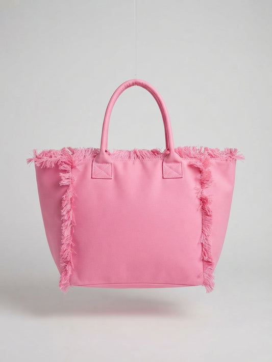 Borsa Tote / Shopper  con Dettagli Frangiati – Colore Blu Elettrico Vibrante