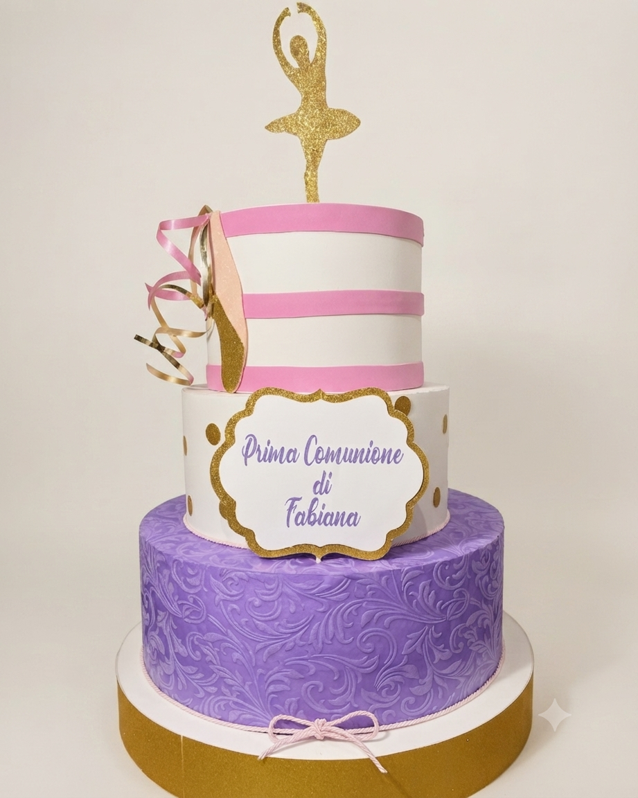 Torta Scenografica in Gomma EVA a Tema Danza / Prima Comunione - Personalizzabile