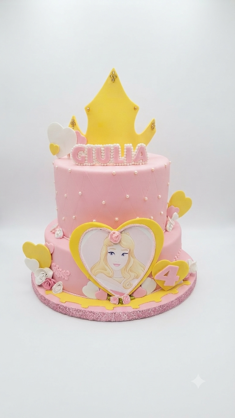 Torta Scenografica in Gomma Eva a Tema Principessa Aurora (Bella Addormentata) - Personalizzabile