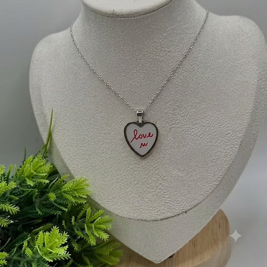 Collana Cuore "Love U" – Pendente Argentato
