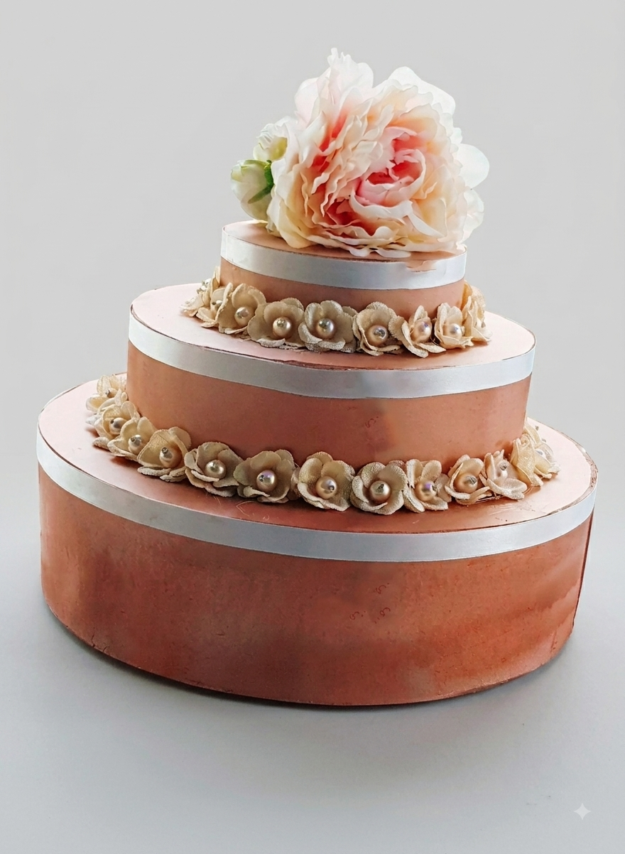 Torta Scenografica a 3 Piani "Peonia Elegance"