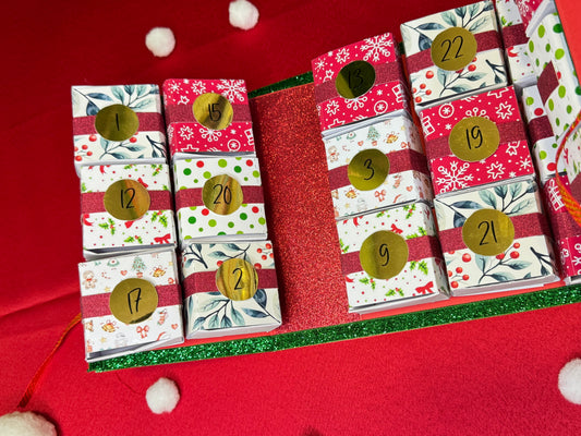 Calendario dell'avvento apertura a libro