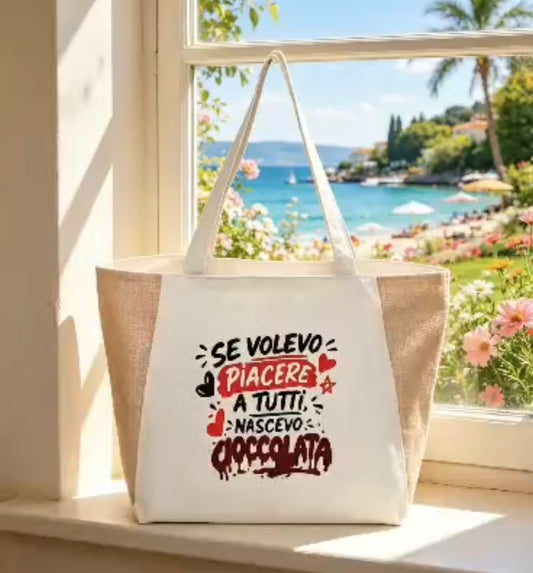 Borsa mare "Non sono cioccolata"