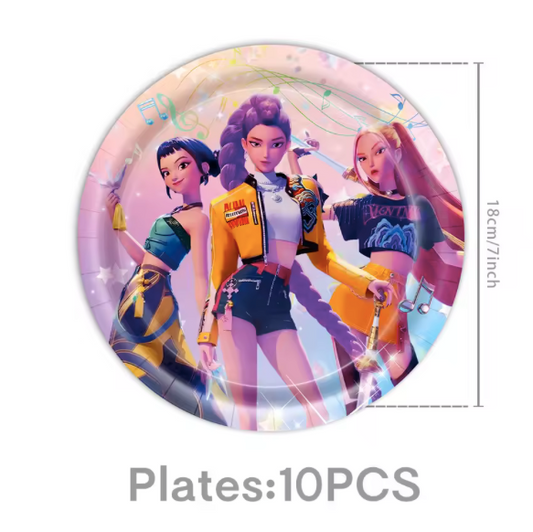 Piattini in carta tema Huntrix