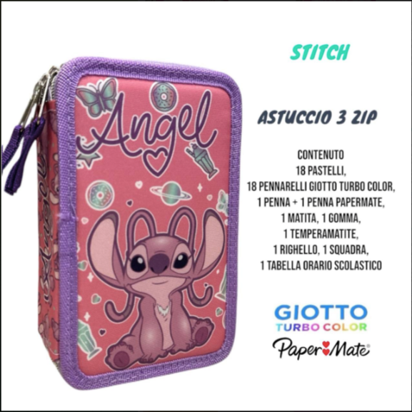 Astuccio 3 zip Angel