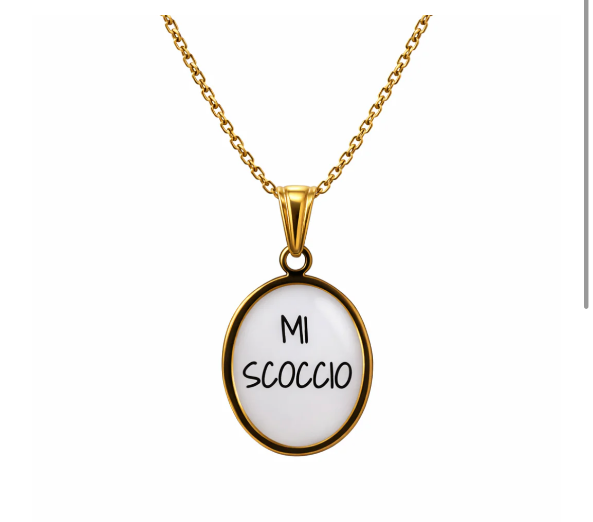 COLLANA MI SCOCCIO – Ciondolo Gold con Scritta